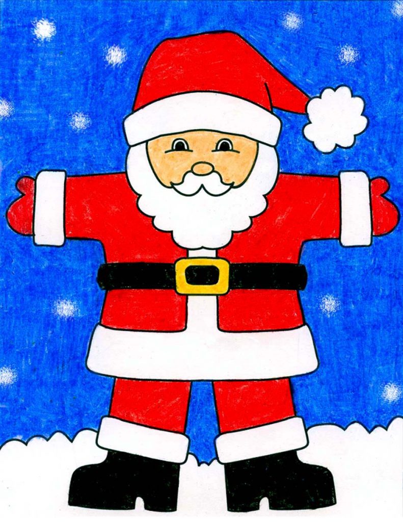 Featured image of post Easy Santa Drawing For Kids